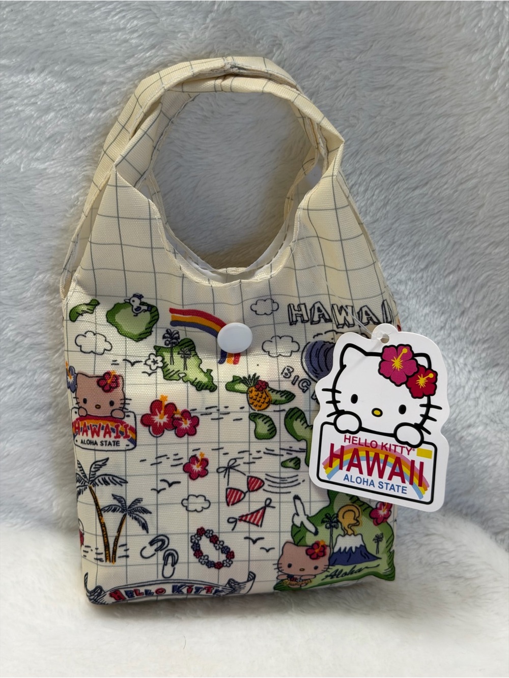 Hawaii Hello Kitty Reusable Compact ECO
Shopper Tote Bag Islands Map
